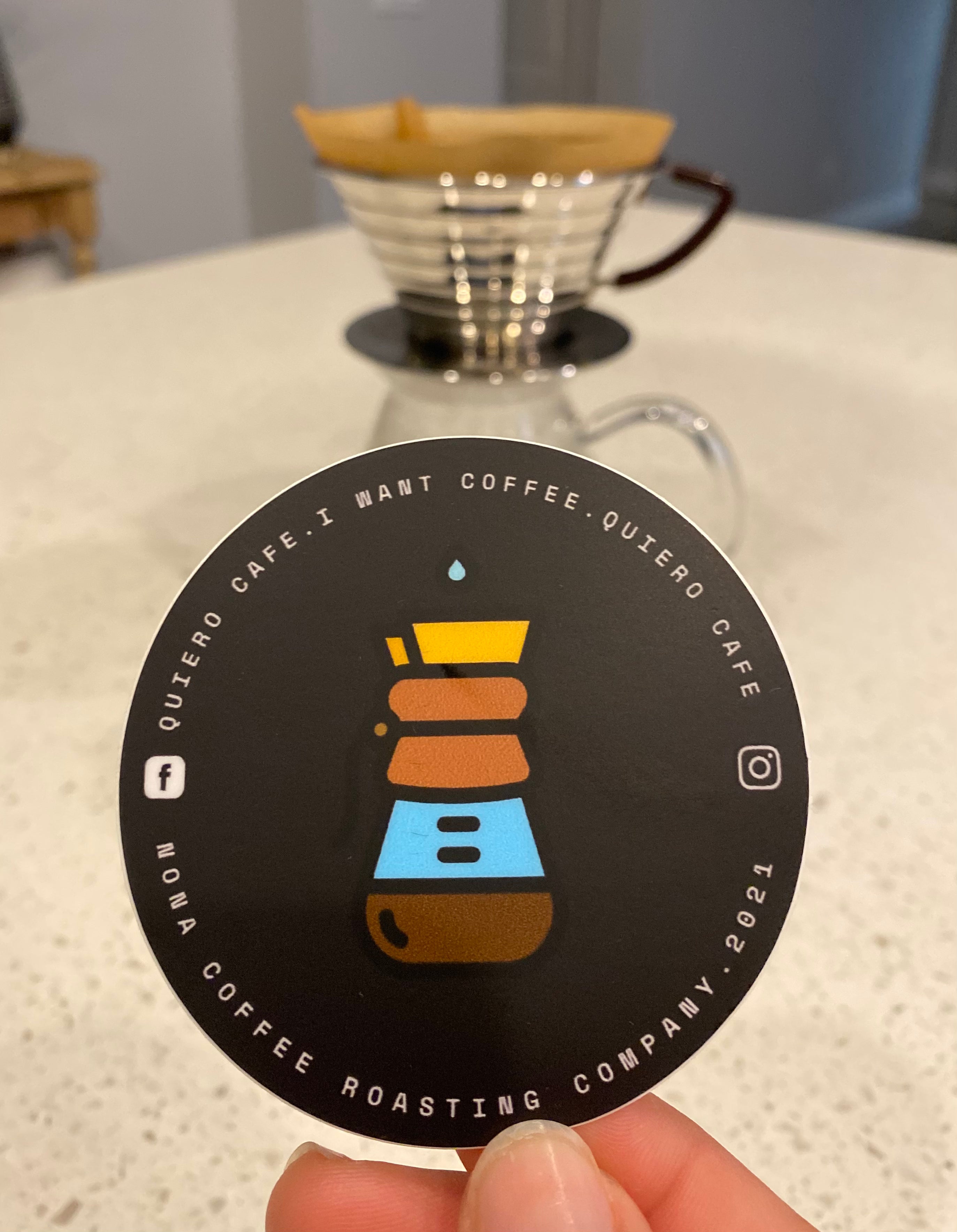Pour-over sticker